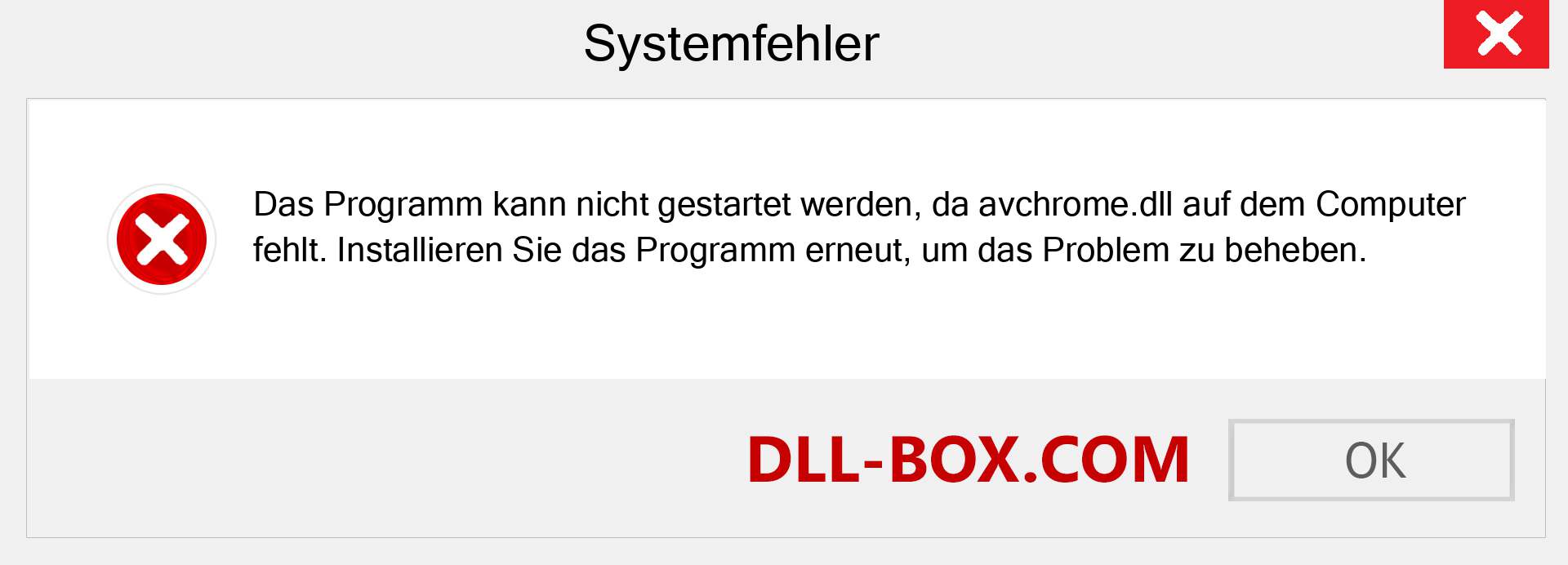 avchrome.dll-Datei fehlt?. Download für Windows 7, 8, 10 - Fix avchrome dll Missing Error unter Windows, Fotos, Bildern